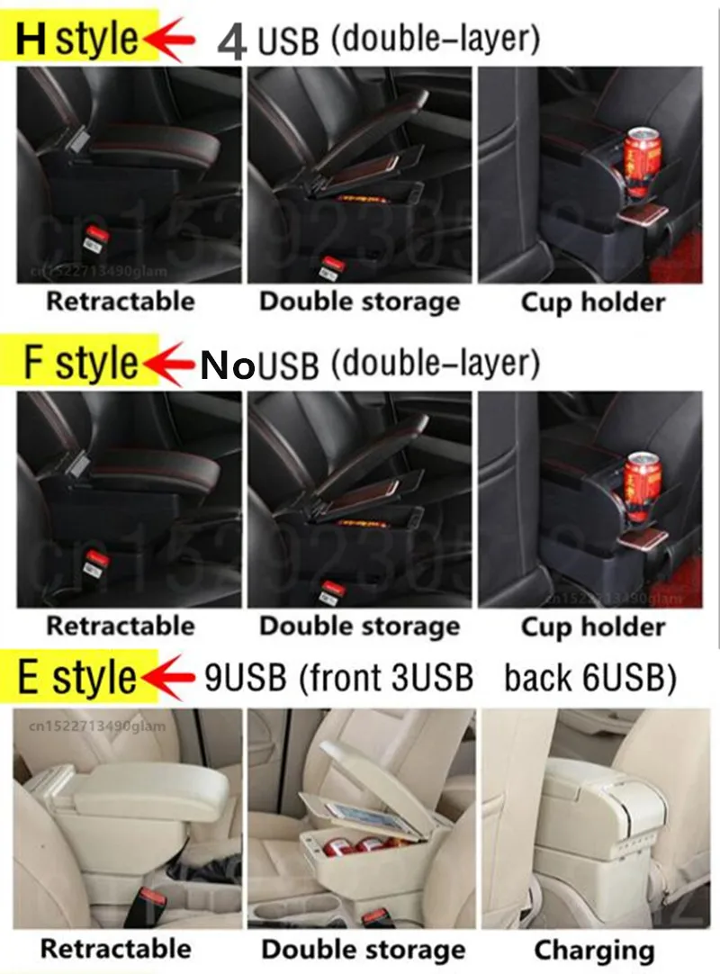 Подлокотник для Fiat 500 центральный контейнер хранения с подстаканником