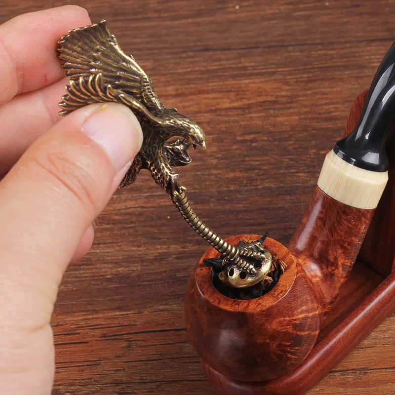 

Retro Pure Copper Pipe Press Rod Engraving Eagle Cigarette Press high Temperature Resistant Tobacco Pipes Accessories