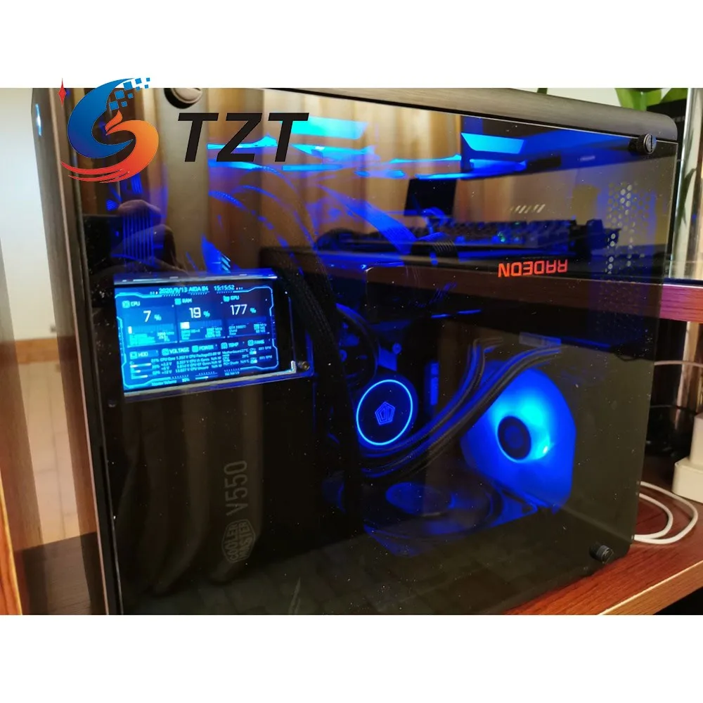 

TZT TZT 3.5 Inch IPS LCD Monitor Display With RGB Breathing Light AIDA64 USB2LCD USB Display Sub-Screen Support Raspberry Pi