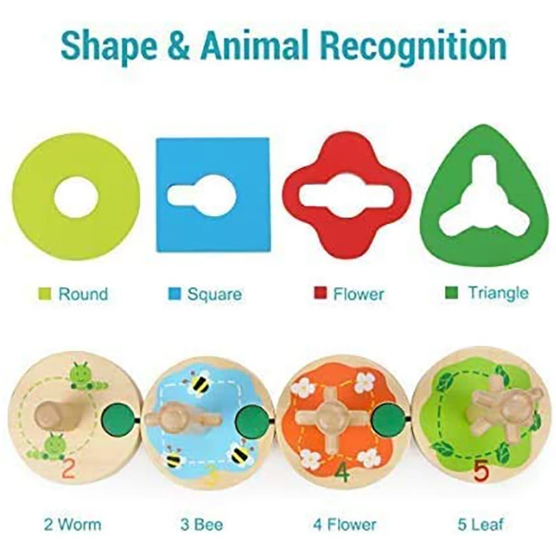 

Sorting and Stacking Toy Wooden Shape Sorter Toys Color Recognition Stacking Games Puzzle Board Toy for Toddlers
