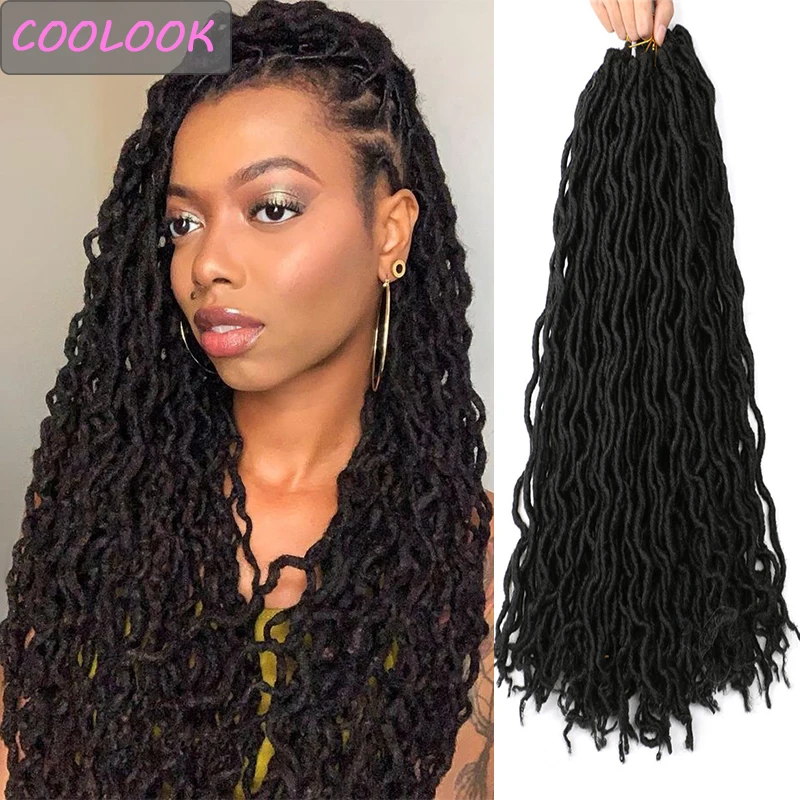 

Afro Goddess Faux Locs Crochet Hair 18''ombre Brown Gypsy Locs Hair for Black Women Dreadlocks Synthetic Braiding Hair Extension