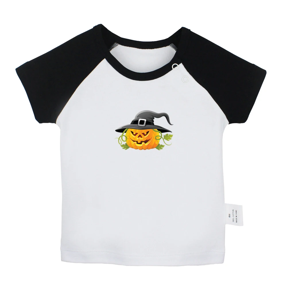 

Счастливый Хэллоуин зло Тыква фонарик дизайн Новорожденный малыш мальчиков девочек футболки малышей Графический короткий рукав футболки топы