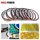 Термостойкая лента, полиимидная, 5-50 мм, Быстрая отправка, Золотая клейкая лента для электронной промышленности, каптоновая Лента BGA, высокотемпературная