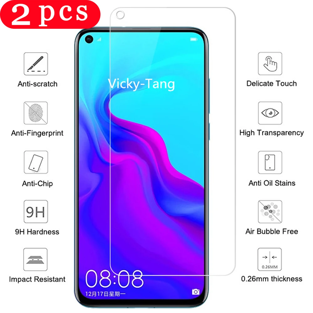 2 шт. закаленное стекло для huawei nova 4 4e 3 3i 3e Защита экрана телефона 5 5i pro 5T 5Z защитная