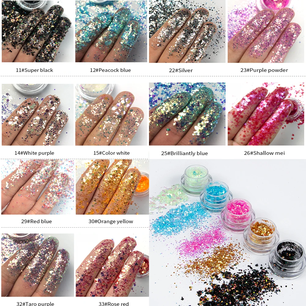 Голографические тени для век Pudaier лазерный пигмент с блестками косметические