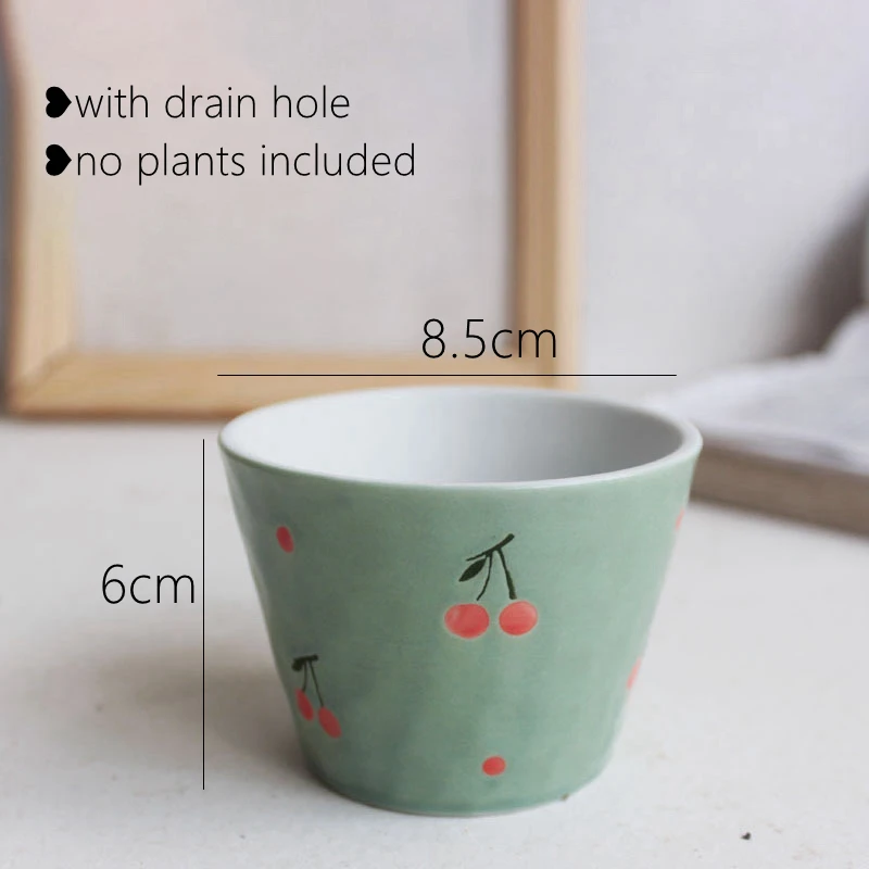 Набор из 6 зеленых керамических цветов цветочный горшок для суккулентных