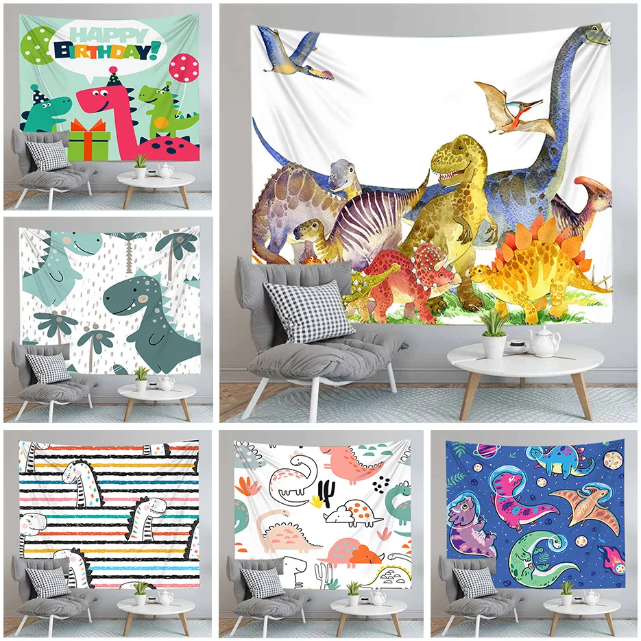 Красочный мультфильм коврик гобелены с изображением животных на стене пляжные