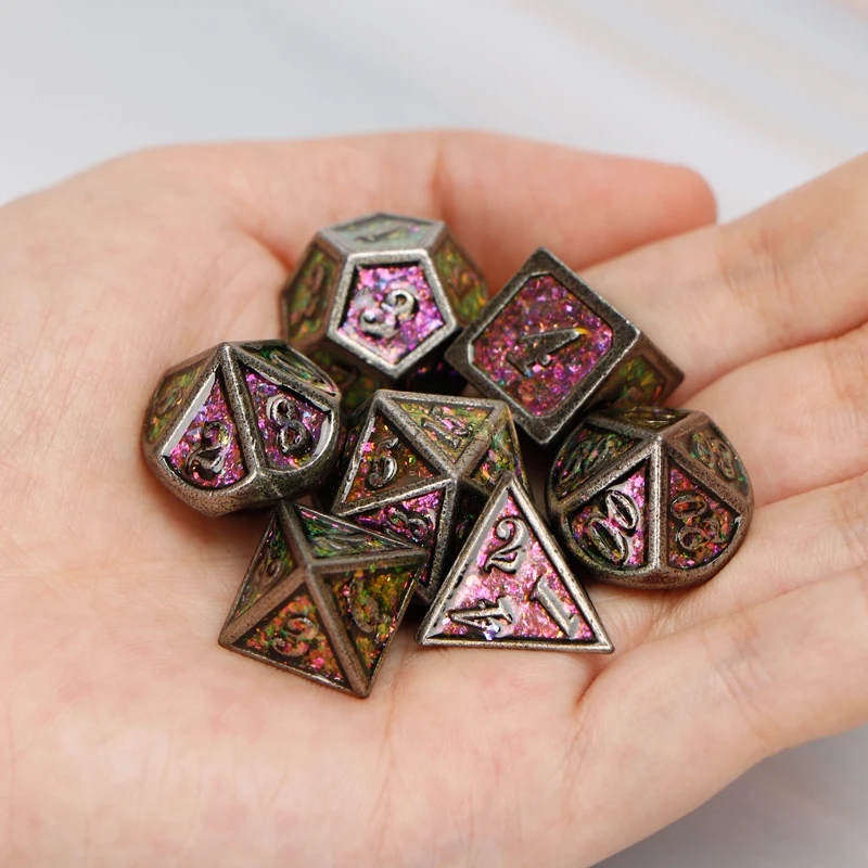 

Набор Металлических Кубиков D & D + D и D, древняя Радуга, 7 шт., D20 D12 D10 D8 D6 D4, подземелье и дракон, ролевые игры