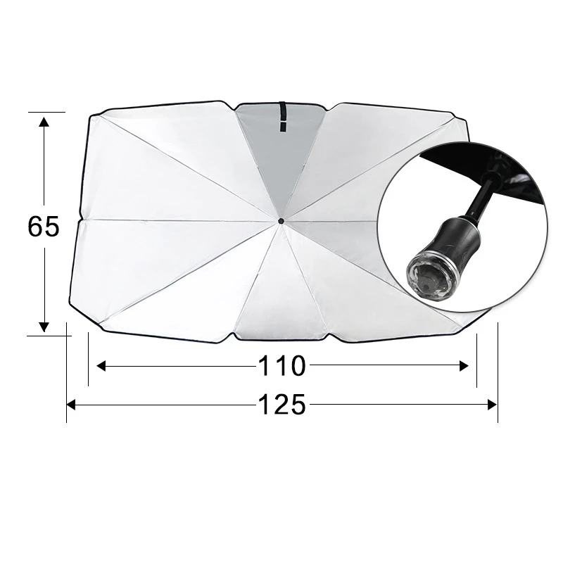 

Car Windshield Sunshade Umbrella Foldable Sun Visor UV Block Car Parasol with Broken Window Head