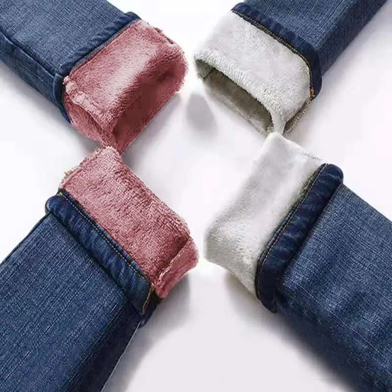

Winter Warm Jeans Woman 2019 High Waist Casual Velvet Ladies Trousers Female Pantalon Denim jeans for Women Pants Plus size