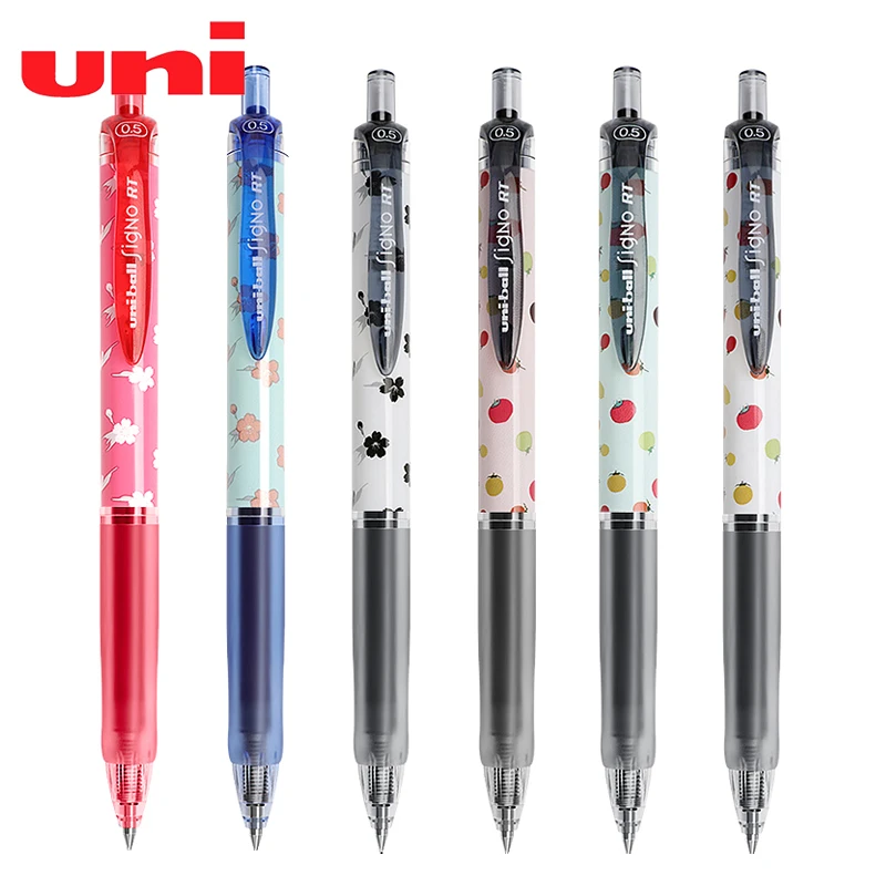

3PCS UNI fruit flower limited edition press gel pen UMN-105 0.5mm quick-drying student exam stationery supplies