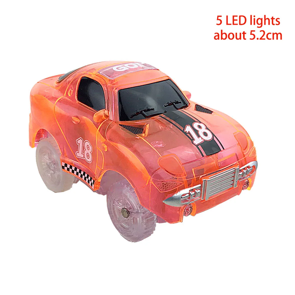 5 LED Lights 5,4 см электронный 5 светодиодный игрушечный автомобиль с мигающими огнями волшебные развивающие игрушки Детский подарок на день рождения игра с треками - Цвет: 5 LED Lights