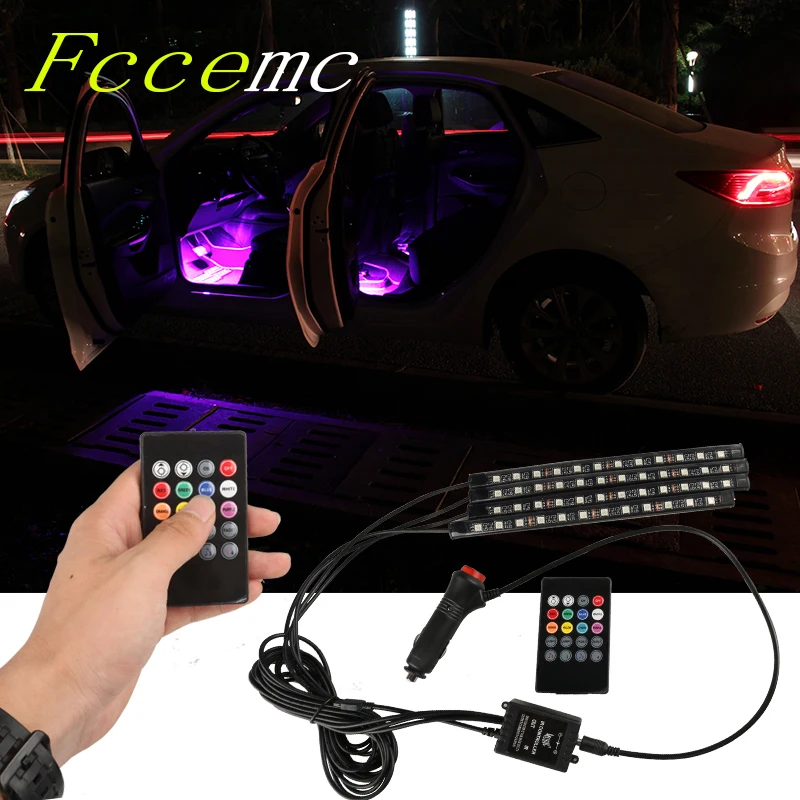 

In-car voice-activated atmosphere light LED car interior foot sole colorful atmosphere music rhythm car decoration light modific