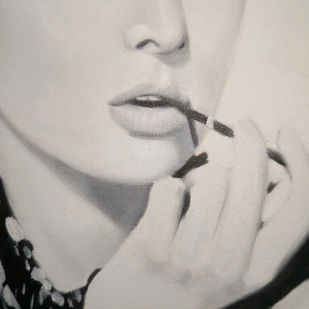 

hand paint model portrait oil on canvas for home wall decoration