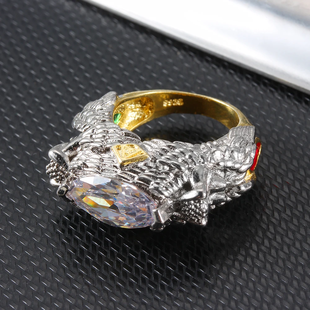 Женское циркониевое кольцо роскошное в форме русалки ювелирное изделие