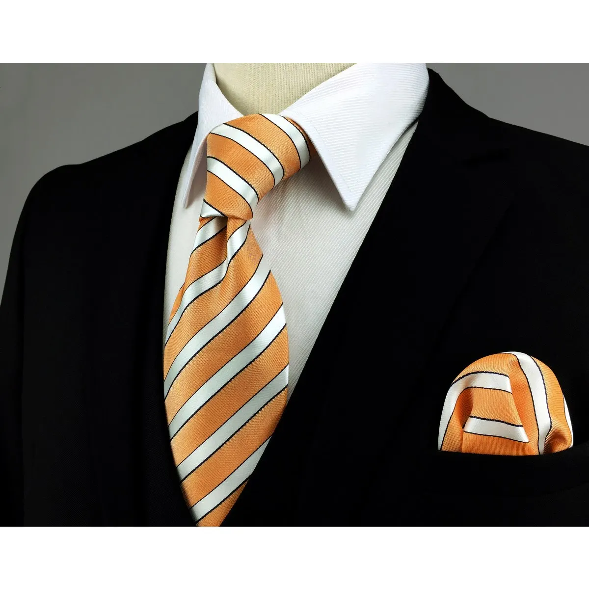 F26 оранжевого и белого цветов в стиле хип полосатый мужской галстук-бабочка