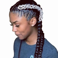 rhinestone dirty twist braid hair comb chain accessories headwear for women luxury crystal hair jewelry clips hip hop headpiece