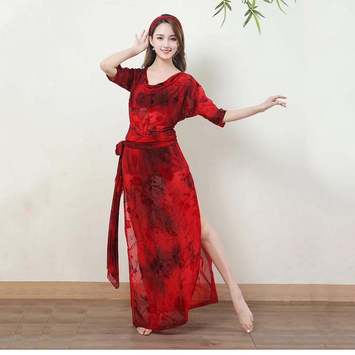 Костюм для танца живота платок + пояс халат комплект из 3 предметов женский