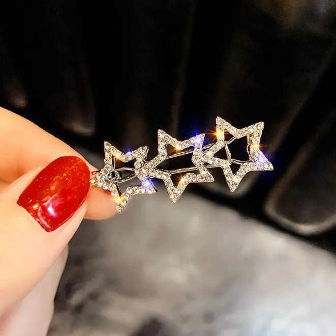 

New Shiny Star Barrettes Rhinestone Hairpins Hair Clip Sweet Headwear Hair Grip Hair Accessories For Women Girl Wedding