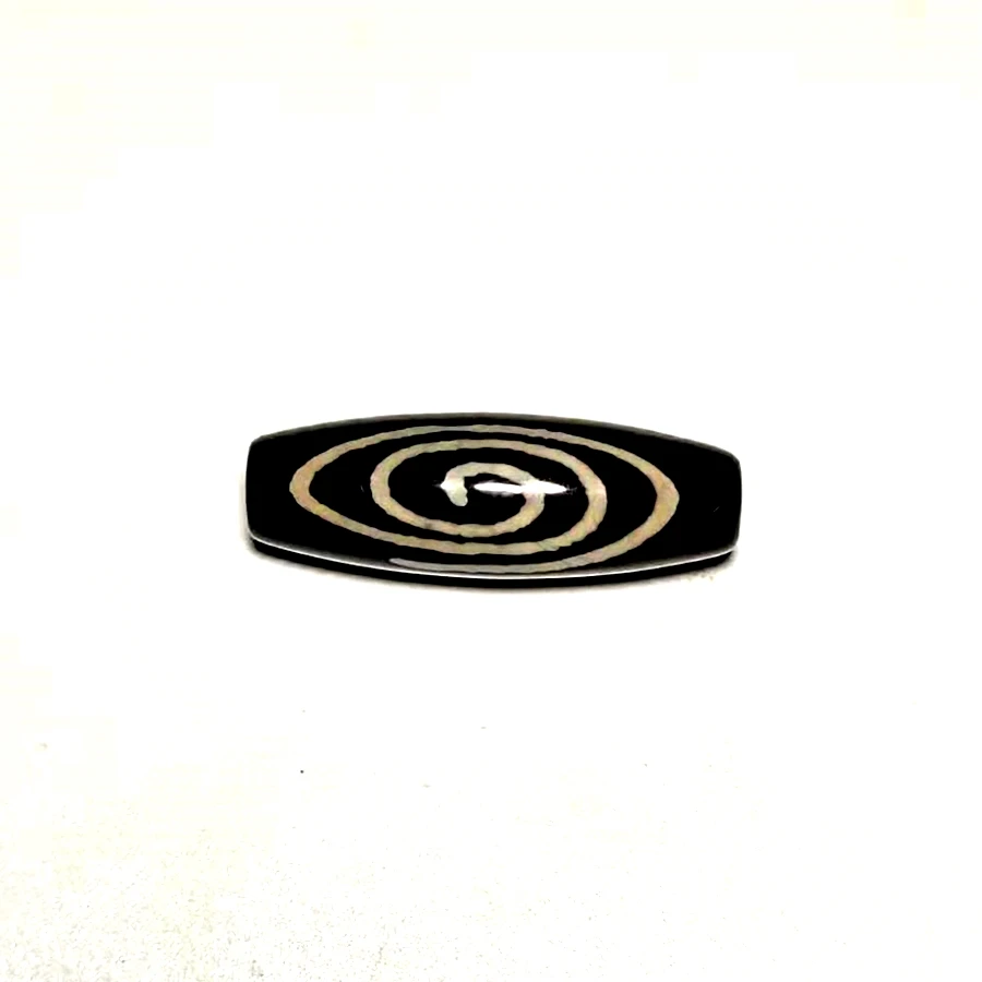 Редкие спиральные бусины 10х30 мм черного цвета натуральный агатовый амулет