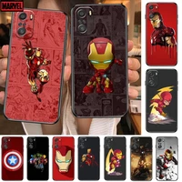 marvel iron man for xiaomi redmi note 10s 10 9t 9s 9 8t 8 7s 7 6 5a 5 pro max soft black phone case