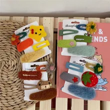 Ensemble de pinces à cheveux en peluche pour fille, coréen BB, fleur, cœur, fruits, accessoires pour cheveux  (3)