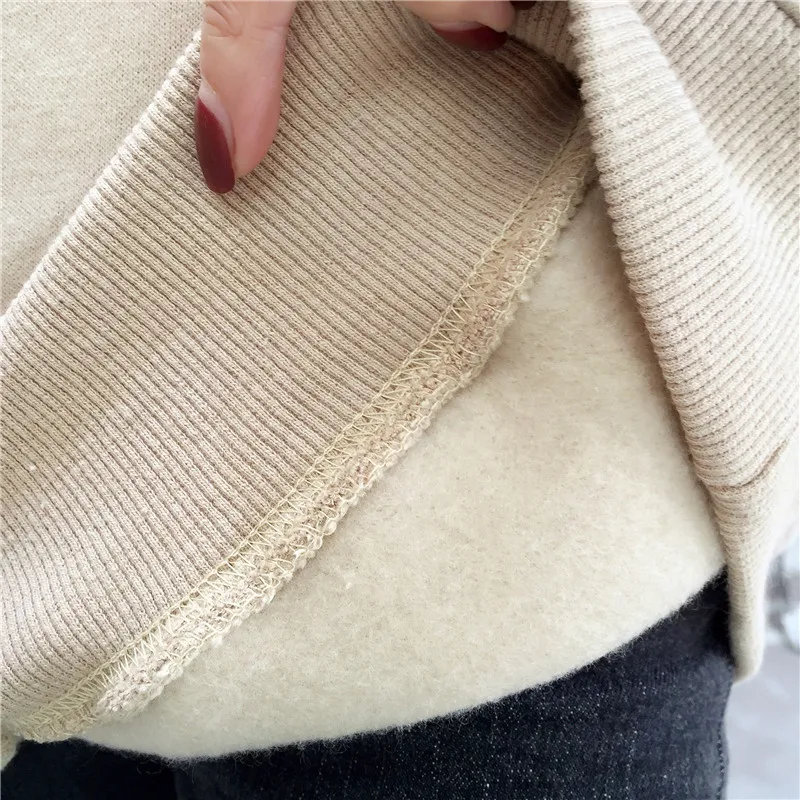 

2021 New Plus velvet Basic Hoodies For Women Leisure Female winter Solid Colour Casual SweatshirtHip Pop Tops