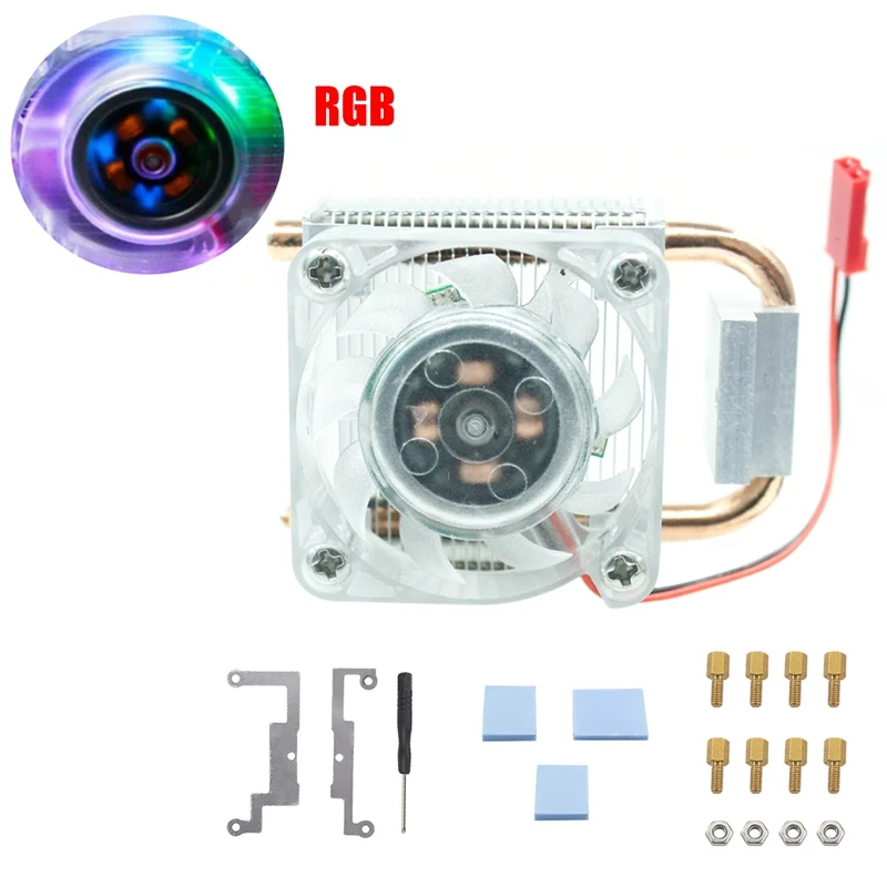 

for Raspberry 4B CPU Cooler Radiator LCE Tower Fan with RGB Light for Raspberry 4B/3B+/3B