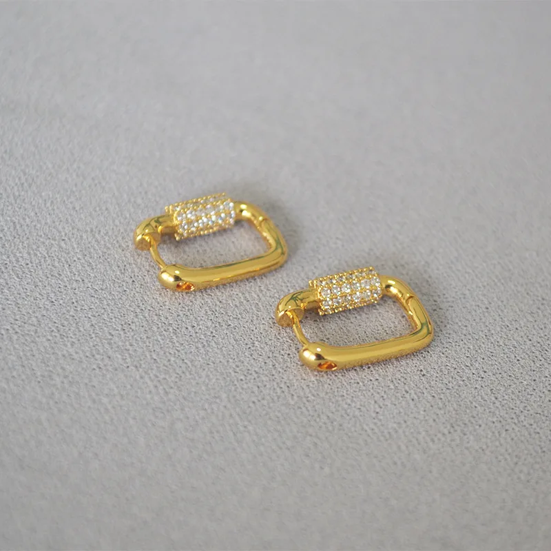 

Women full micron zircon full inset earrings hoop boutique designer earrings jewelry