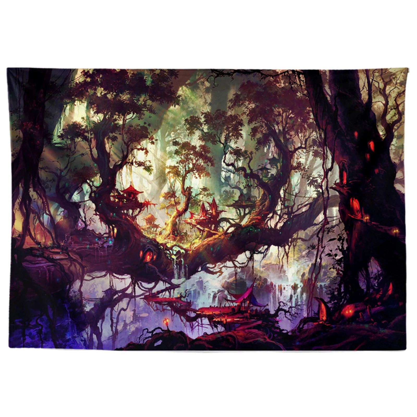 Фон грибного леса ковер Замок сказка психоделические красочными бабочками и