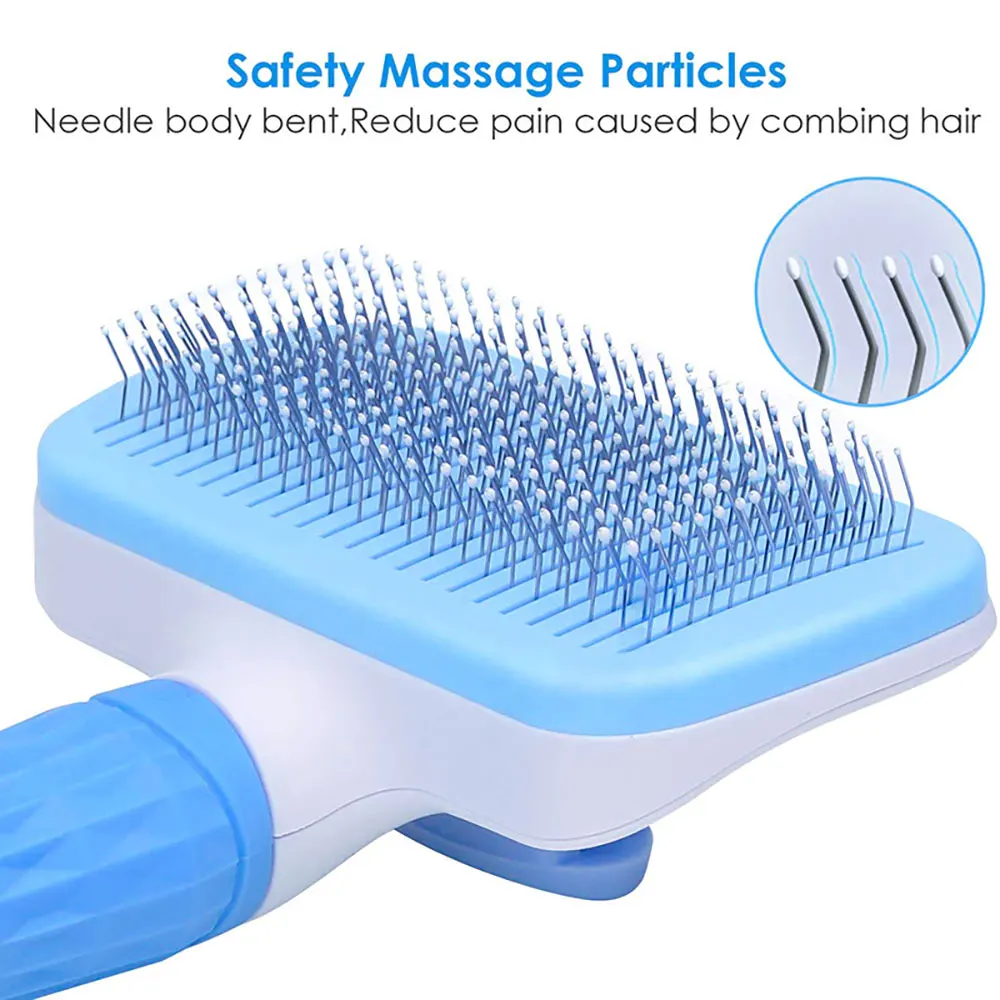 

1 pc Self Cleaning Slicker Brush for Dog and Cat Removes Undercoat Tangled Hair Massages Particle Pet Grooming Comb