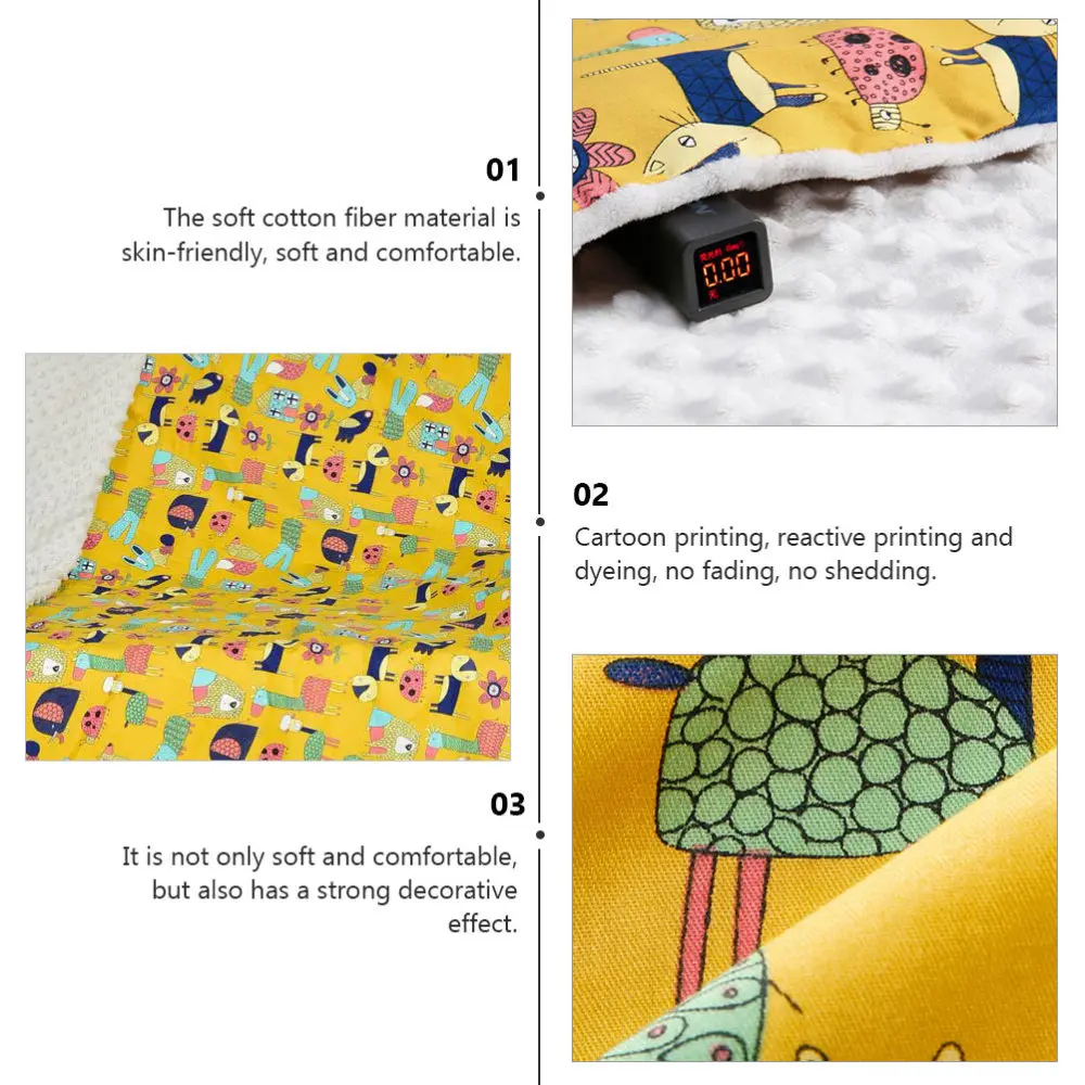 

1Pc Adorable Cartoon Blanket Thickened Blanket Warm Infant Blanket Yellow