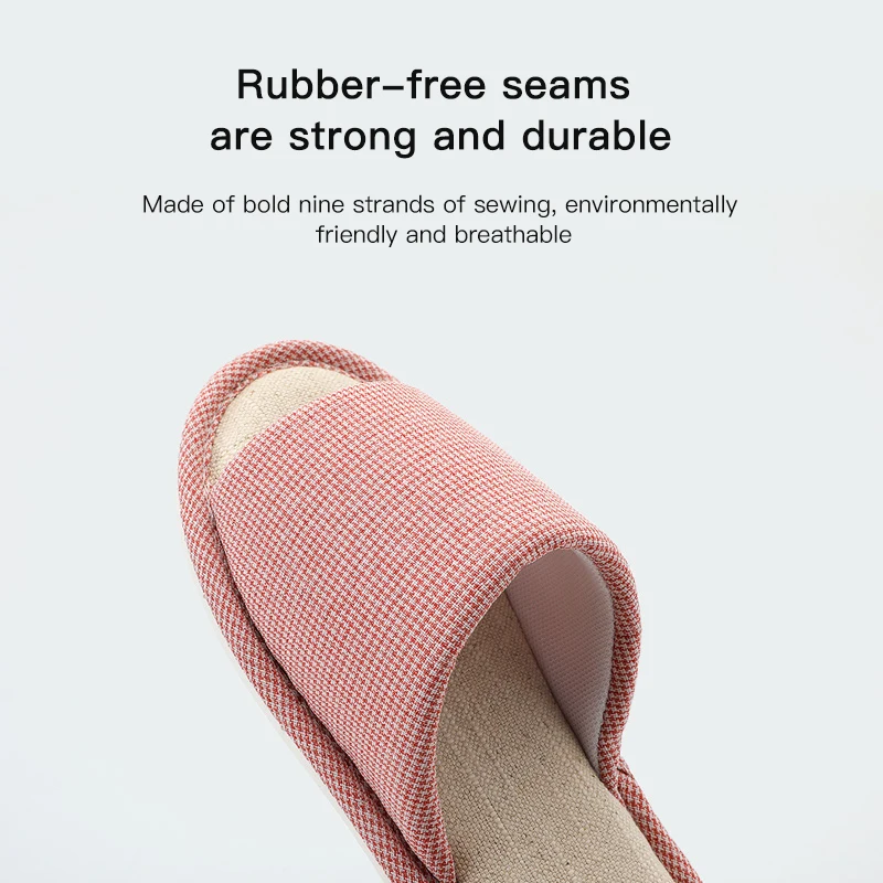 POSEE/Хлопковые и льняные тапочки Модные домашние Домашние Нескользящие с открытым