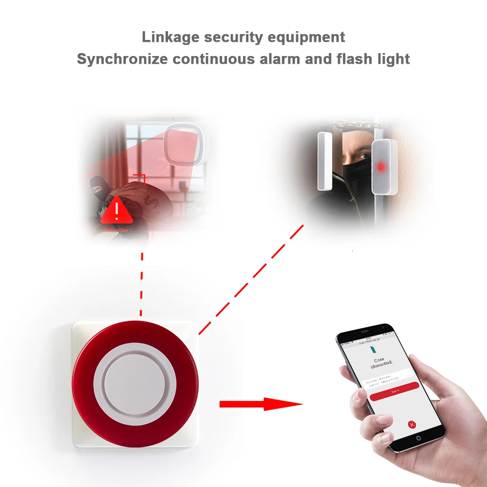 HEIMAN Zigbee Tuya сирена для умной системы сигнализации с 95 дБ предупреждающий звук