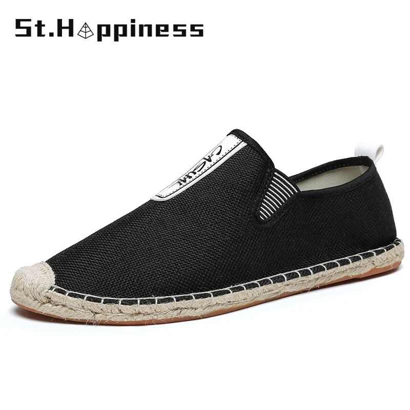 

2021 Summer New Linen Men's Casual Shoes Handmade Weaving Fisherman Shoes Fashion Casual Flat Espadrilles Driving Shoes Big Size