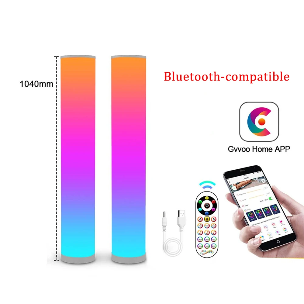 Напольная светодиодная цилиндрическая лампа RGB с подставкой дистанционным