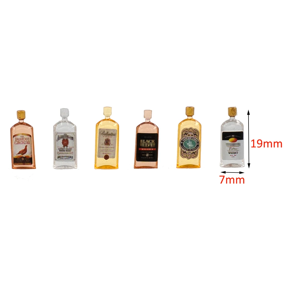 Миниатюрные аксессуары для кукольного домика 1/12 виски винная бутылка из смолы