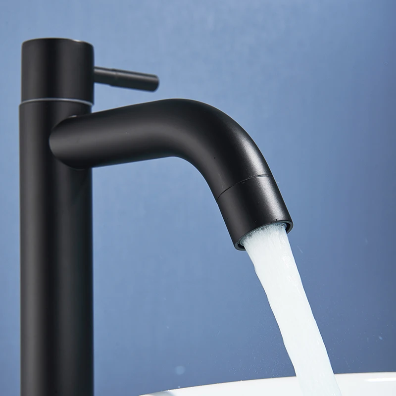 Senlesen Ванная комната бассейна кран матовый черный бортике 304 Нержавеющая сталь