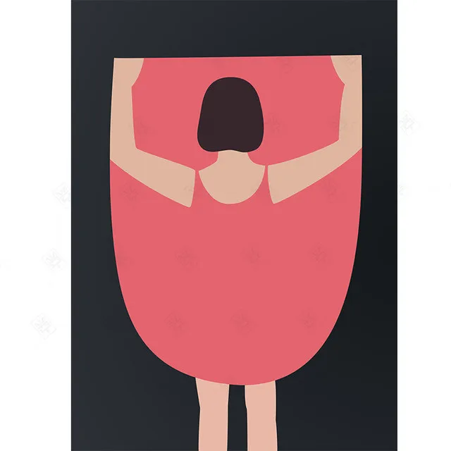 Современный абстрактный Милый Постер для маленькой девочки красная юбка печать