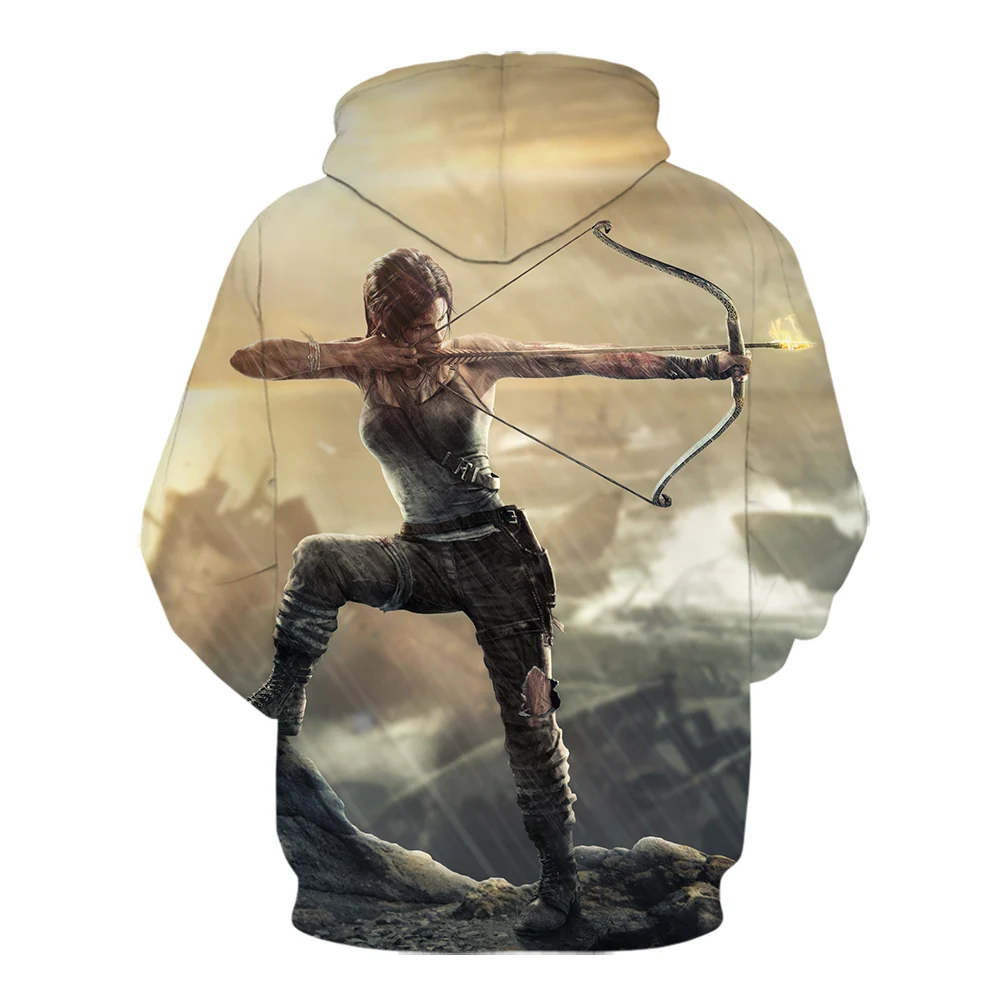 New style Yuansu American game Tomb Raider Hoodie men's fashion Sweatshirt funny printing 3D leisure tolerance Pullover coat | Мужская
