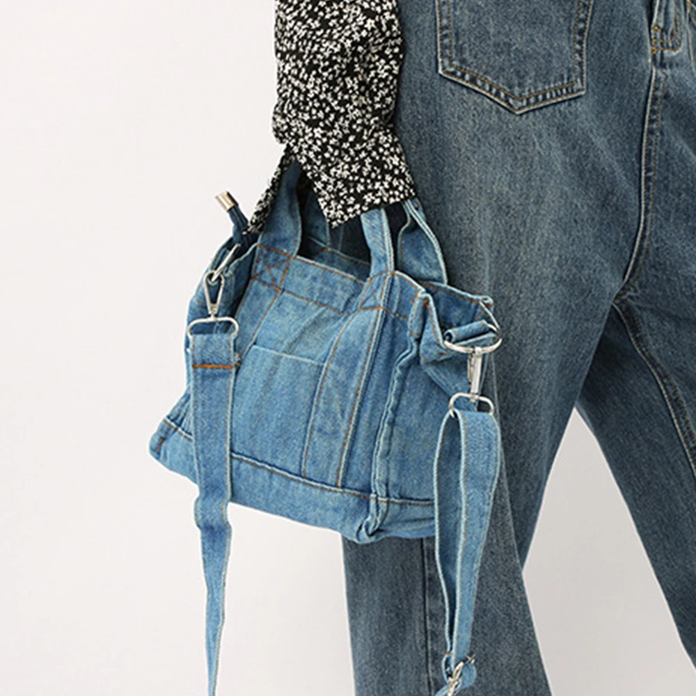 

Brands Denim Tote Women Shoulder Bag Small Design Canvas Jeans Shopper Bags for Women Handbags Crossbody Bags 2021 Female Purse