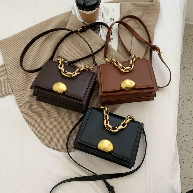 

Big Chain Bags Punk PU Leather Bags Fashion Famous Designer Bag Women Shoulder Crossbody Women's Handbags