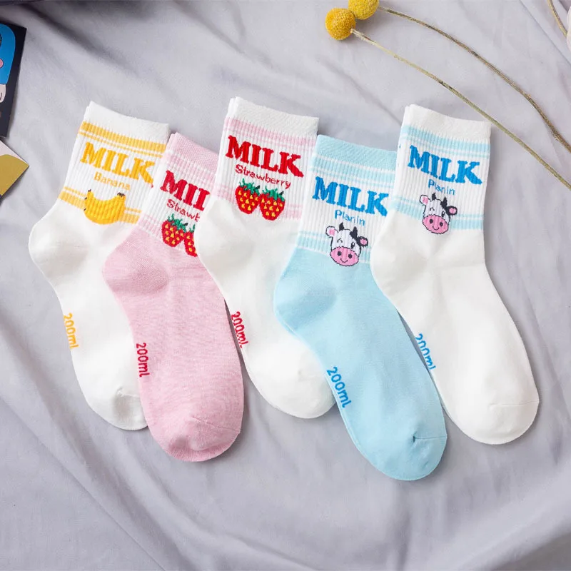 

Женские носки с забавным принтом коровы, белые Мультяшные носки, уютные носки в стиле Харадзюку, женские носки с милыми животными