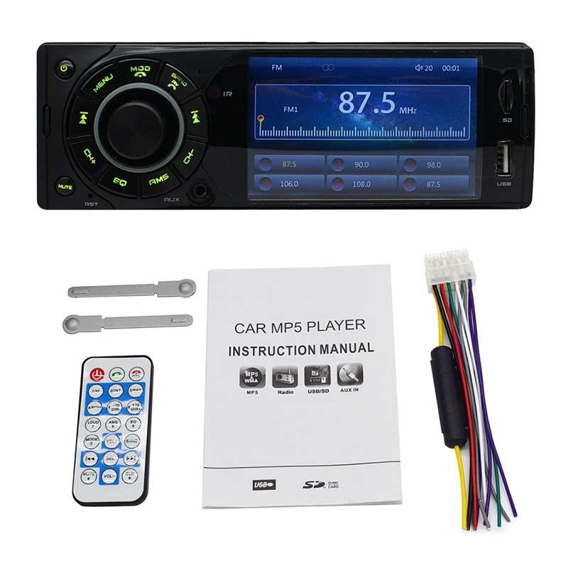 

Автомагнитола 1 Din, 4,1 дюйма, 12 В, Bluetooth, FM-радио, MP3, USB, SD, AUX