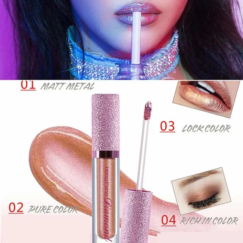 

Блеск для губ с алмазным мерцающим блеском, 11 цветов, водостойкая жидкая помада с алмазным жемчугом, Косметика для макияжа TSLM1