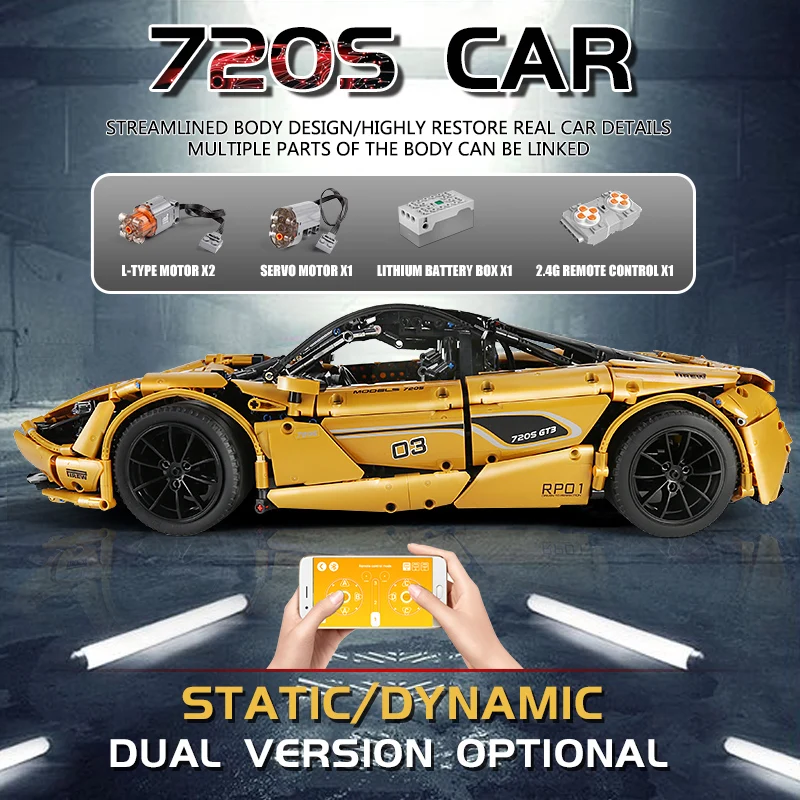 DHL Technic Series McLaren P1 белый гоночный автомобиль приложение RC модель строительный блок