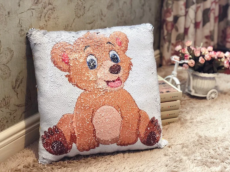 Большая подушка с блестками и наполнителем 40 см 420 г | Игрушки хобби