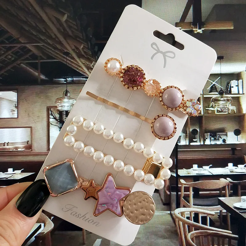 Элегантная заколка для волос с искусственным жемчугом женщин аксессуары в