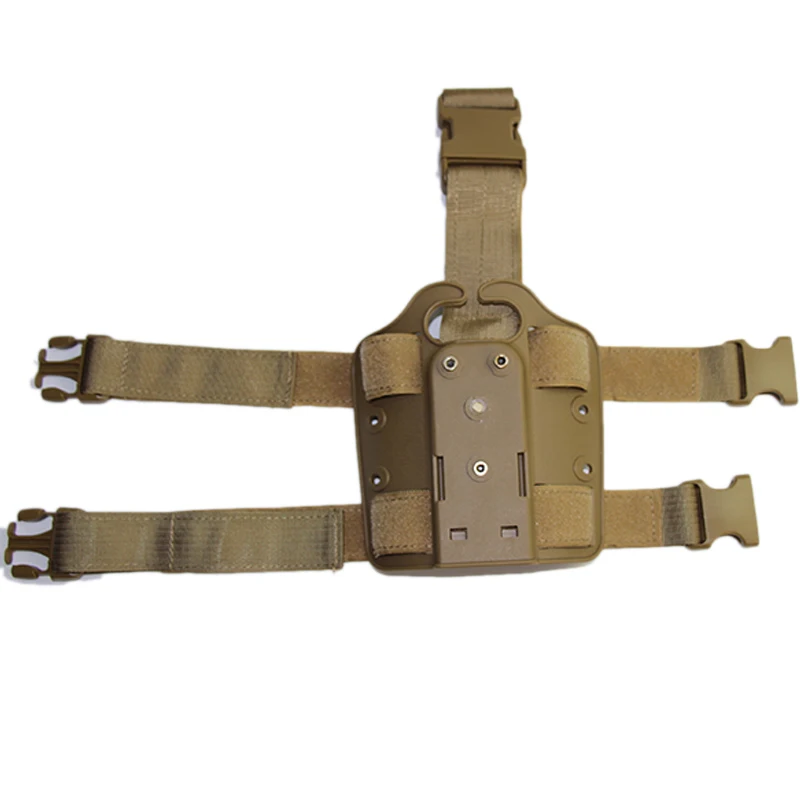 Leg platform tan Чехол-кобура для ружья с левой и правой стороны для Glock 17 19 Beretta Colt Sig p226 Usp, универсальная кобура, Регулируемая посадка с тактическими огнями - Цвет: Leg platform tan