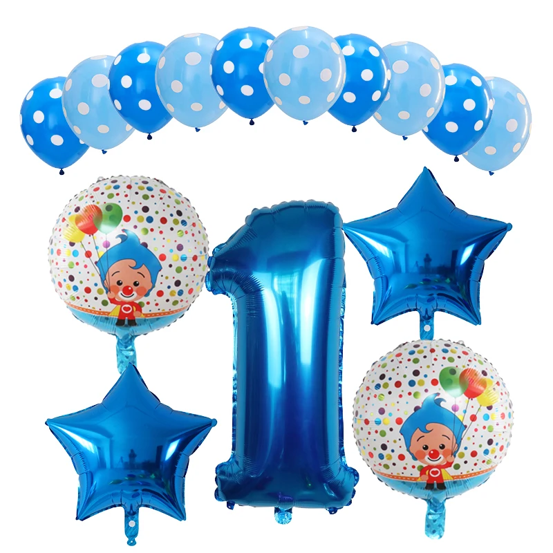 

15pcs/set Plim Clown Foil Helium Balloons 30inch Number Air Globos Children Happy Birthday Party Decorations Kids Toys Gifts